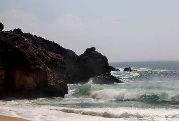 Image showing Big ocean waves of Atlantic Ocean