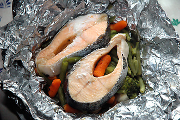 Image showing Salmon dinner