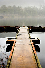 Image showing Lake, Dock, and Fog