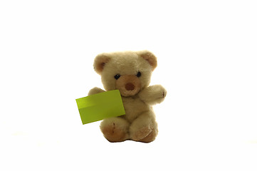 Image showing Teddy with a note