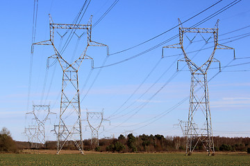 Image showing electric pylons