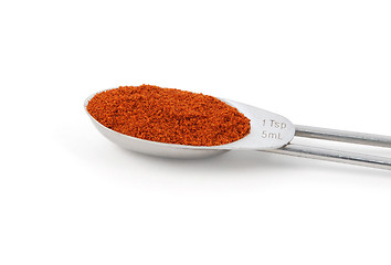 Image showing Cayenne measured in a metal teaspoon