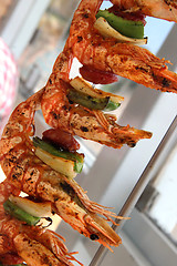 Image showing Shrimp skewer