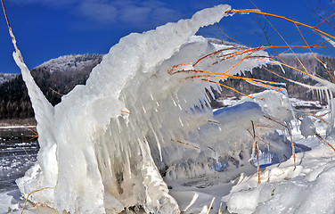 Image showing Amazing winter landscape, background ice form