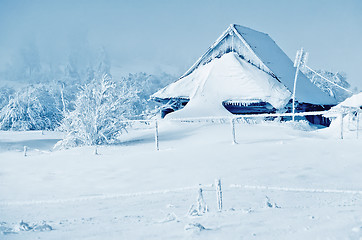 Image showing Winter landscapes with snowy haus