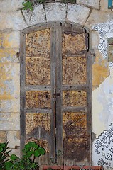 Image showing Closed door of an old house