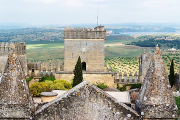 Image showing Tower of Almodovar Del Rio medieval castle in Spain