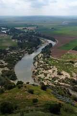 Image showing Guadalquivir river seen from the tower of Almodovar Del Rio castle in Andalusia, Spain