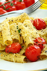 Image showing Pasta with tomato and cheese.