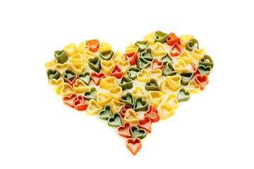 Image showing Heart of colored pasta.