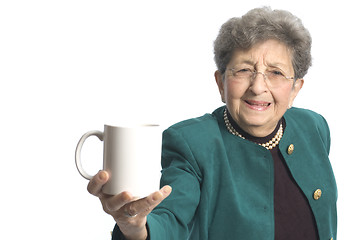 Image showing woman with coffee tea