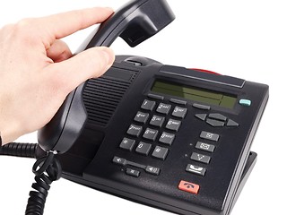 Image showing Black telephone