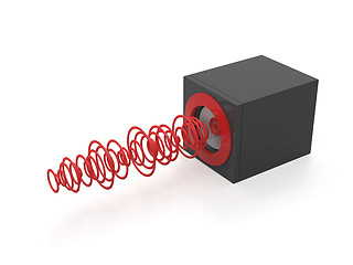 Image showing Speaker with sound waves