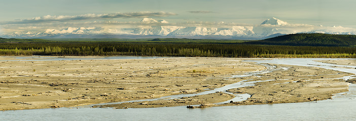 Image showing Sunny evening Alaskan panorama