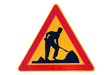 Image showing  Road Work Traffic Sign Isolated over White