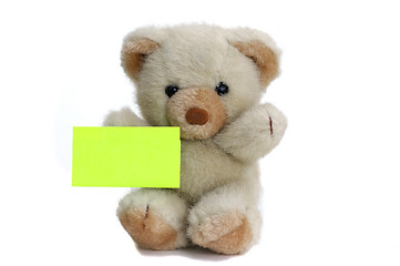 Image showing Teddy with a note