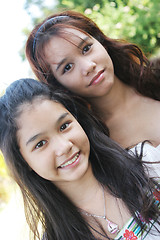 Image showing Portrait of two lovely Thai girls