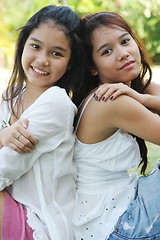 Image showing Portrait of two lovely Thai girls