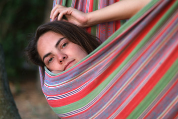 Image showing woman in hammock