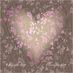 Image showing Decorative heart. Hand drawn valentines day greeting card. Illus