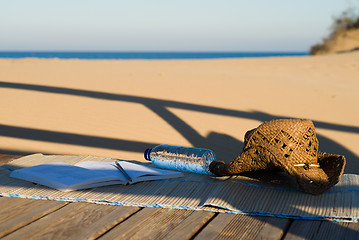 Image showing Hat on  the beach