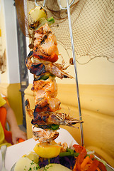 Image showing Grilled prawns