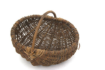 Image showing Wicker basket on white