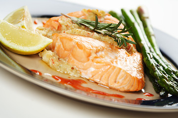 Image showing Baked salmon