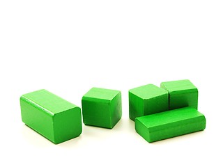 Image showing Green wood bricks