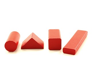 Image showing Red wood toys