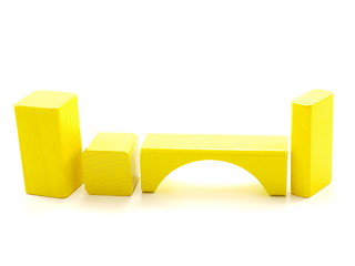 Image showing Yellow wood bricks