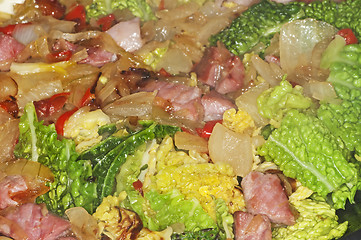 Image showing Hotpot with green kale and bacon