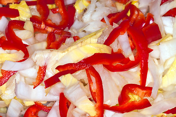 Image showing  salad of chicory and red peppers