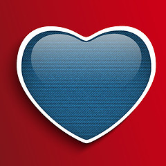 Image showing Valentines Day Heart in Jeans Texture