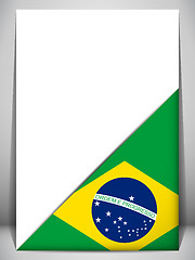 Image showing Brazil Country Flag Turning Page