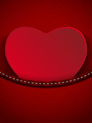 Image showing Valentines Day Heart in Jeans Pocket