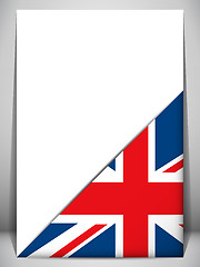 Image showing United Kingdom Country Flag Turning Page