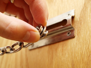 Image showing Security chain, door