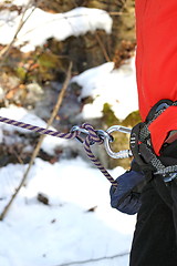 Image showing climber holding the rope