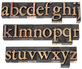 Image showing wood type alphabet