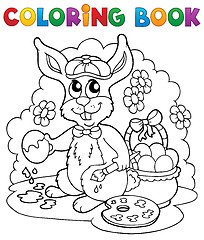 Image showing Coloring book rabbit theme 3