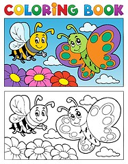 Image showing Coloring book butterfly theme 2