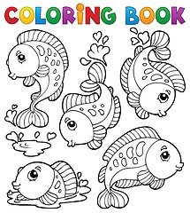 Image showing Coloring book with fish theme 1