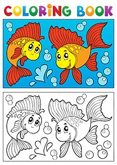 Image showing Coloring book with marine animals 8