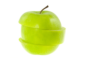 Image showing Sliced green apple

