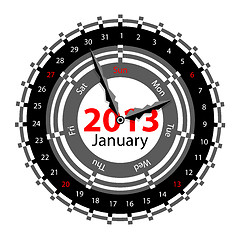 Image showing Creative idea of design of a Clock with circular calendar for 20