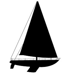 Image showing Sailing boat floating. Vector illustration.