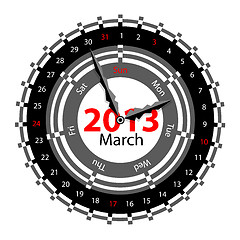 Image showing Creative idea of design of a Clock with circular calendar for 20