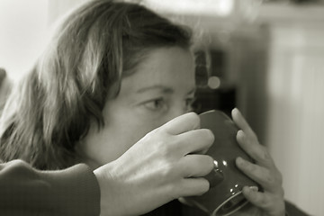 Image showing Woman Sipping Coffee 2