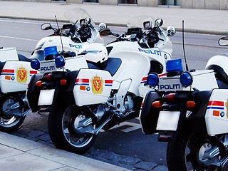 Image showing Norwegian police motorcycle